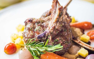 Porky Down’s sticky lamb chops with a sticky orange glaze