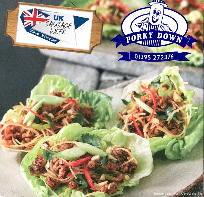 Porky Down’s Thai Sausage lettuce cups